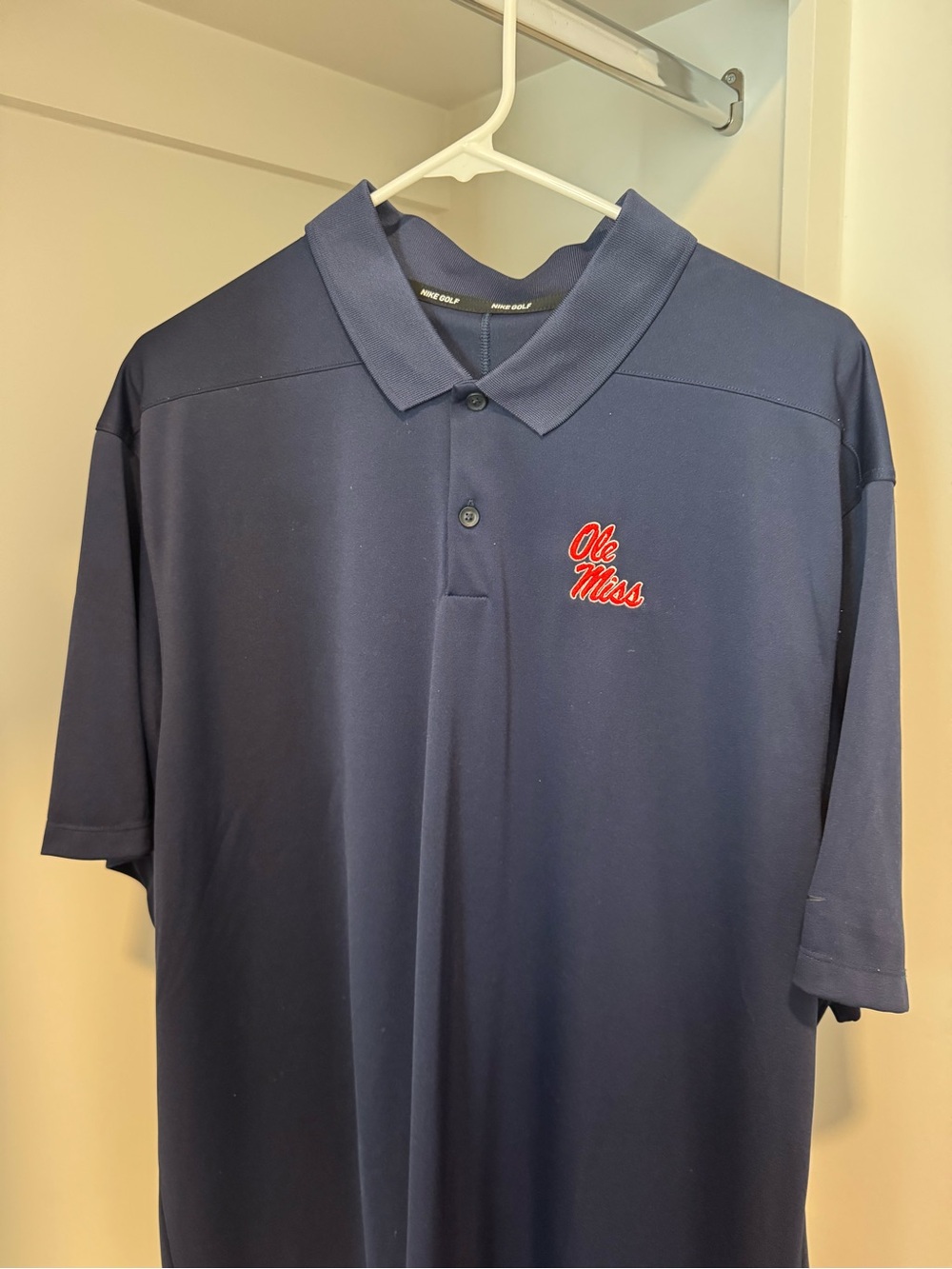 Nike Navy Polo with Red Ole Miss Script